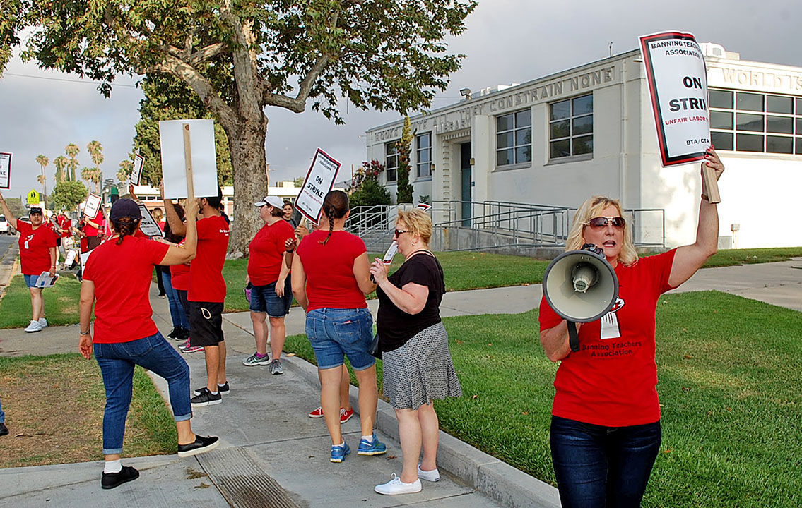 On day one back to school, Banning’s teachers go on strike